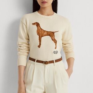 Ralph Lauren Dog Sweater in Cream